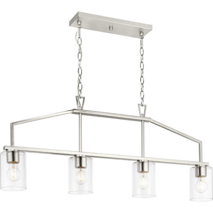 Progress Lighting P400317-009 Four Light Island Pendant, Brushed Nickel