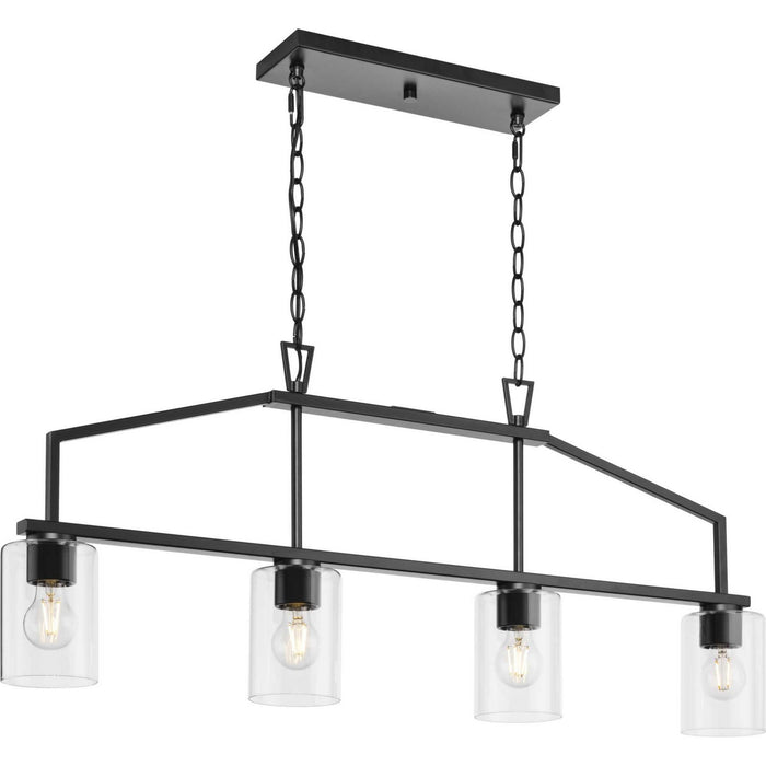 Progress Lighting P400317-31M Four Light Island Pendant, Matte Black
