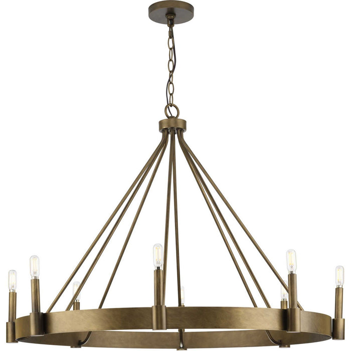 Progress Lighting P400319-196 Eight Light Chandelier, Aged Bronze
