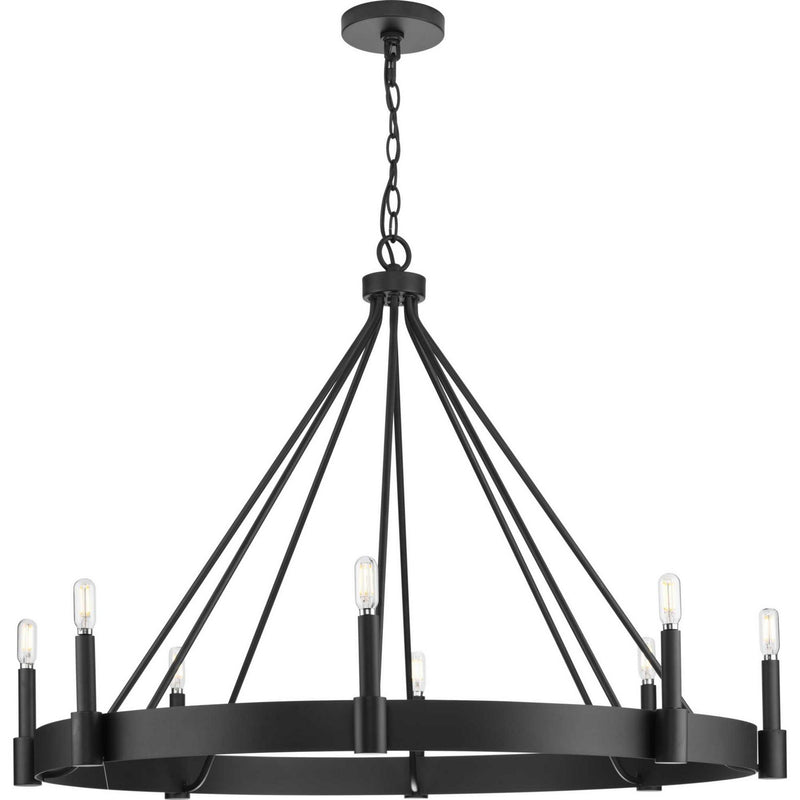 Progress Lighting P400319-31M Eight Light Chandelier, Matte Black