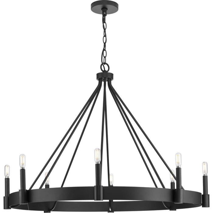 Progress Lighting P400319-31M Eight Light Chandelier, Matte Black