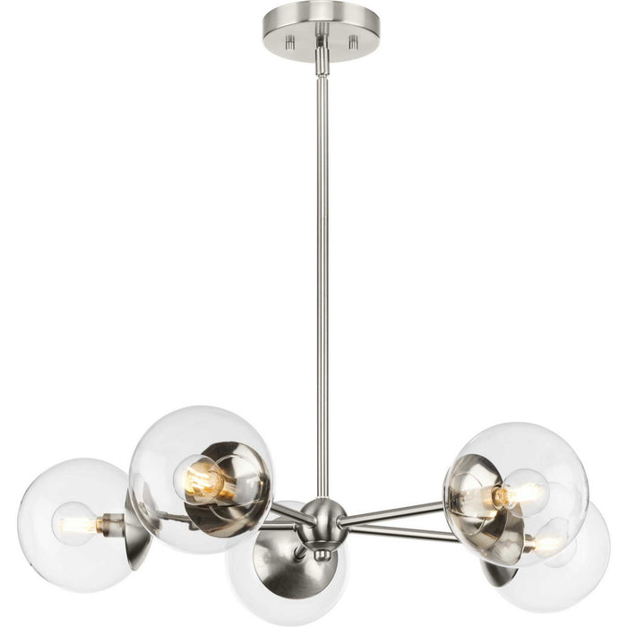 Progress Lighting P400325-009 Five Light Chandelier, Brushed Nickel