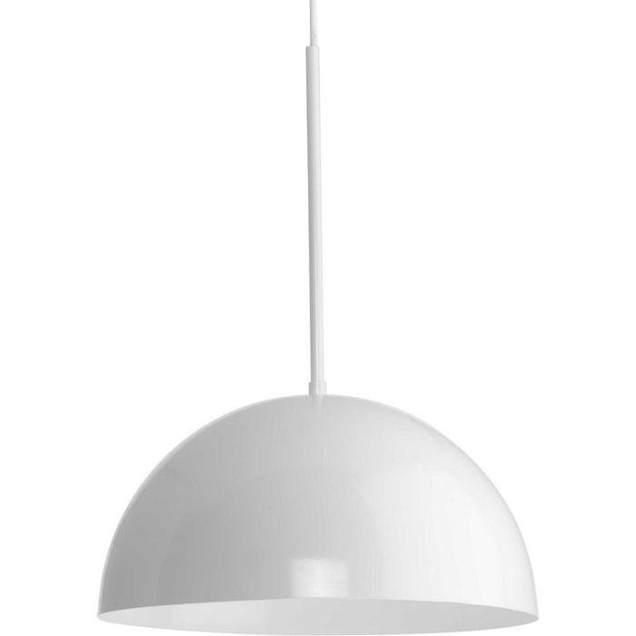 Progress Lighting P500379-030 One Light Pendant, White