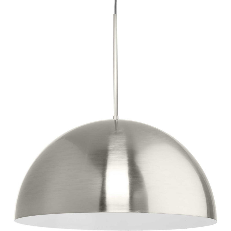 Progress Lighting P500380-009 One Light Pendant, Brushed Nickel