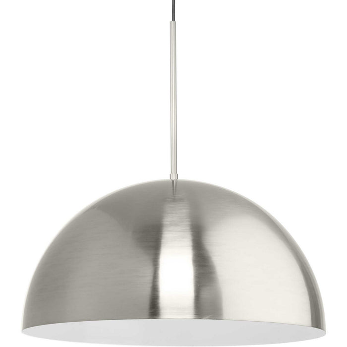 Progress Lighting P500380-009 One Light Pendant, Brushed Nickel