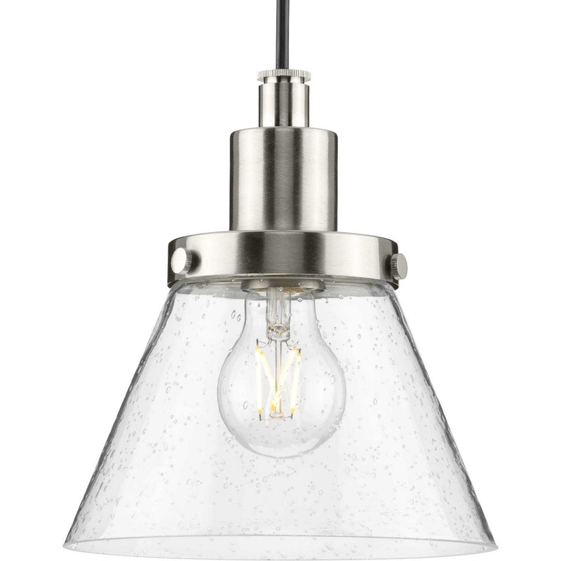 Progress Lighting P500382-009 One Light Pendant, Brushed Nickel