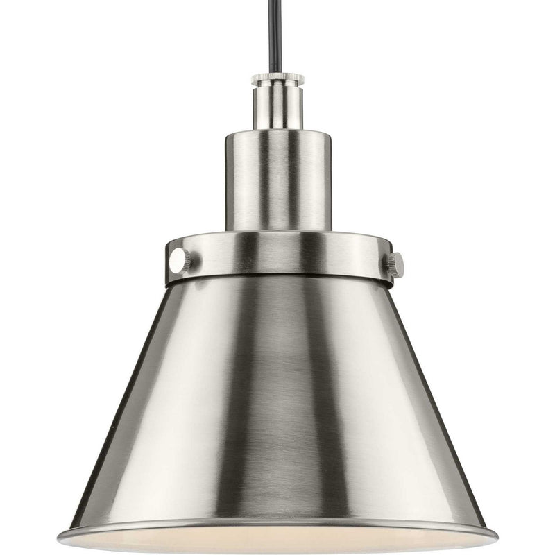Progress Lighting P500383-009 One Light Pendant, Brushed Nickel
