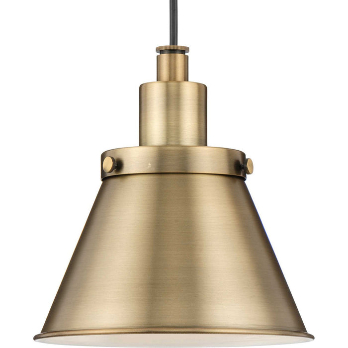 Progress Lighting P500383-163 One Light Pendant, Vintage Brass