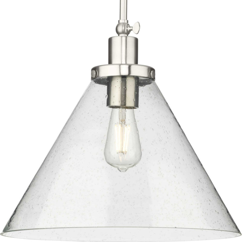 Progress Lighting P500384-009 One Light Pendant, Brushed Nickel