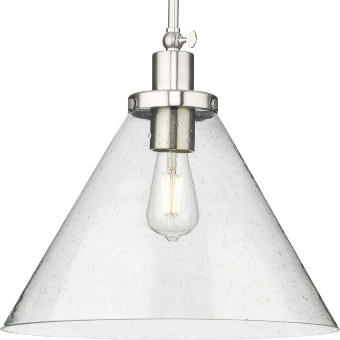 Progress Lighting P500384-009 One Light Pendant, Brushed Nickel