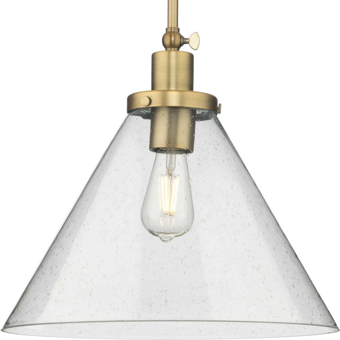 Progress Lighting P500384-163 One Light Pendant, Vintage Brass