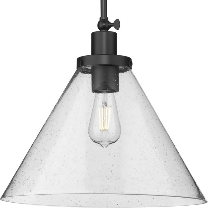 Progress Lighting P500384-31M One Light Pendant, Matte Black