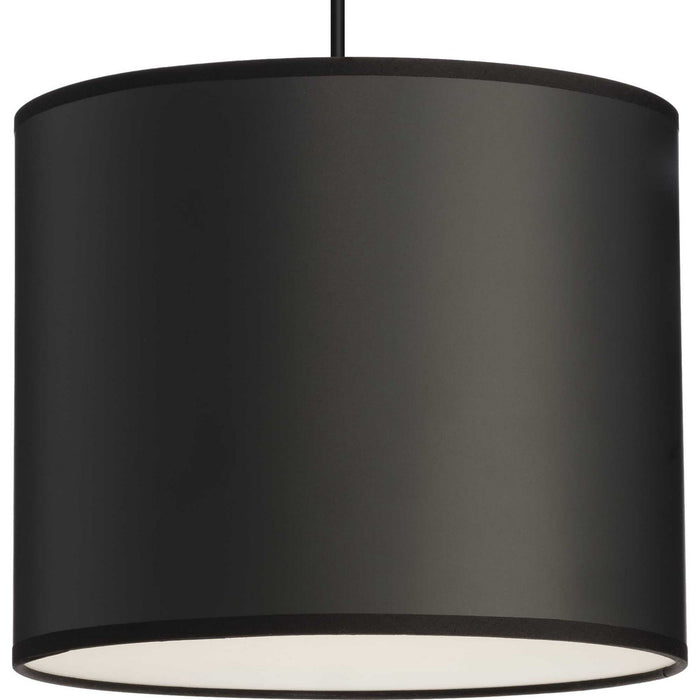 Progress Lighting P500386-193 One Light Pendant, Black Parchment