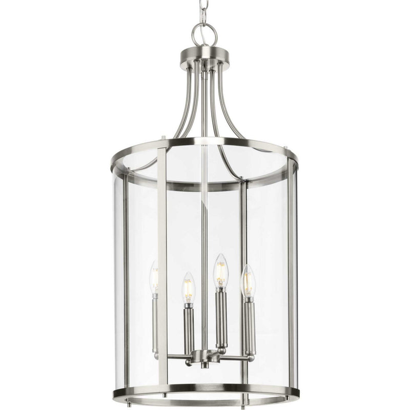 Progress Lighting P500391-009 Four Light Hall & Foyer Light, Brushed Nickel