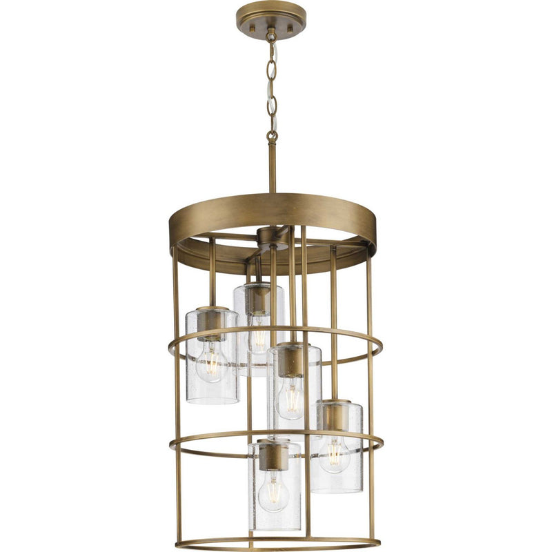 Progress Lighting P500402-196 Five Light Hall & Foyer Light, Aged Bronze
