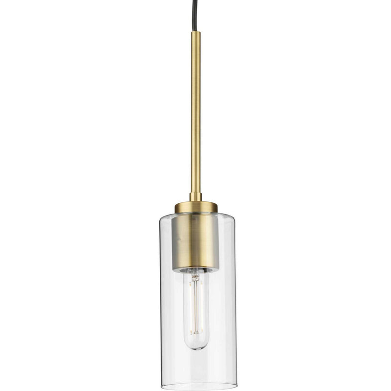 Progress Lighting P500403-163 One Light Pendant, Vintage Brass