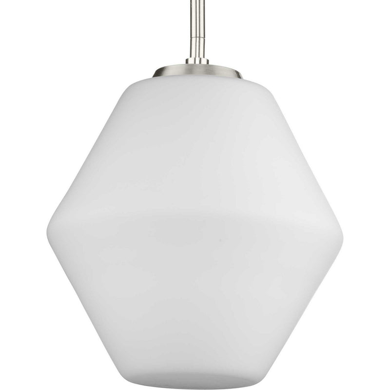 Progress Lighting P500409-009 One Light Pendant, Brushed Nickel