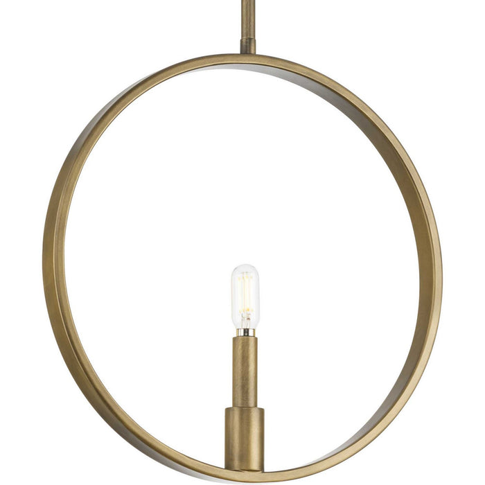 Progress Lighting P500412-196 One Light Pendant, Aged Bronze