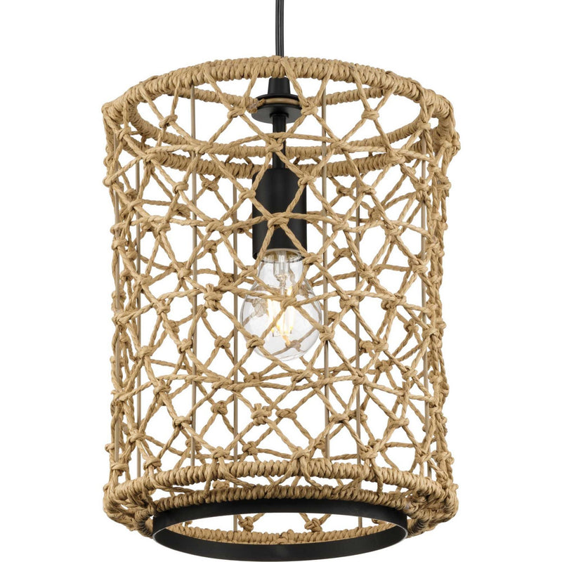 Progress Lighting P500419-31M One Light Pendant, Matte Black