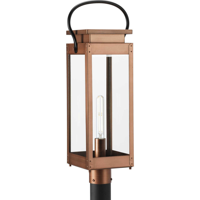 Progress Lighting P540046-169 One Light Outdoor Post Lantern, Antique Copper (Painted)