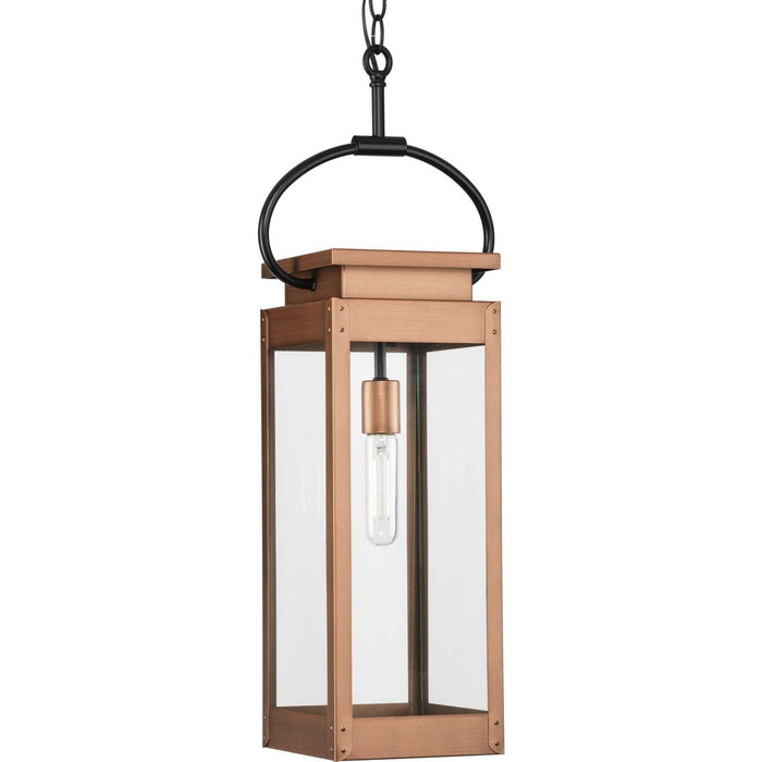 Progress Lighting P550018-169 One Light Outdoor Hanging Wall Lantern, Antique Copper (Painted)
