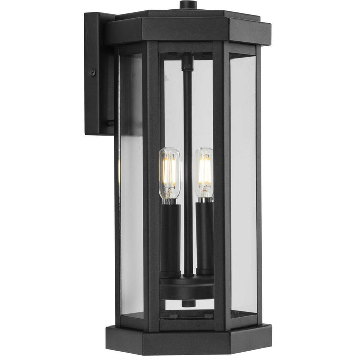 Progress Lighting P560338-031 Two Light Wall Lantern, Black