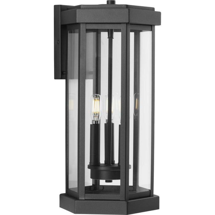 Progress Lighting P560339-031 Three Light Wall Lantern, Black