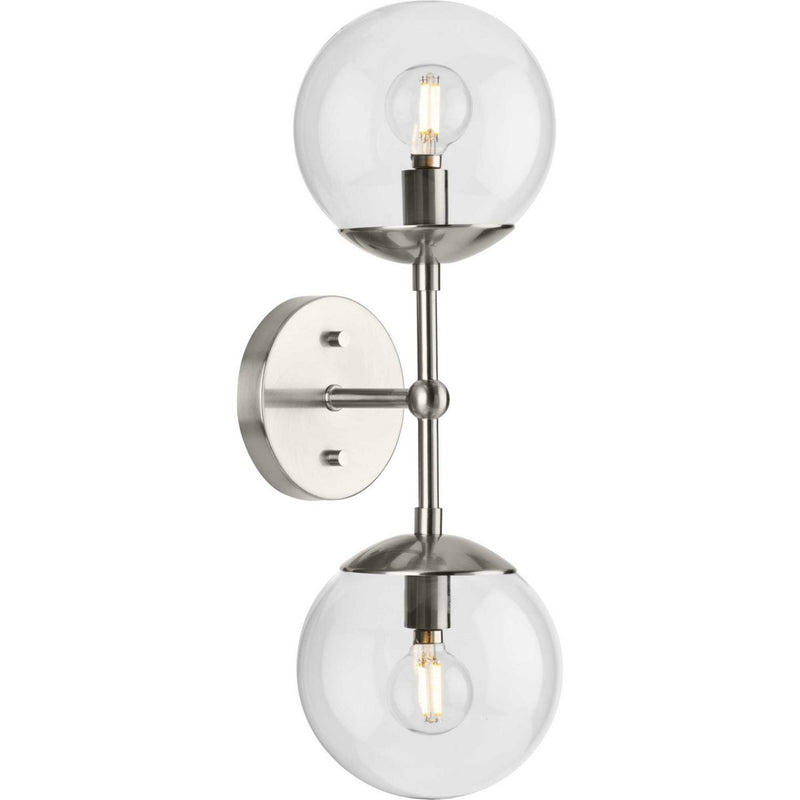 Progress Lighting P710114-009 Two Light Wall Sconce, Brushed Nickel