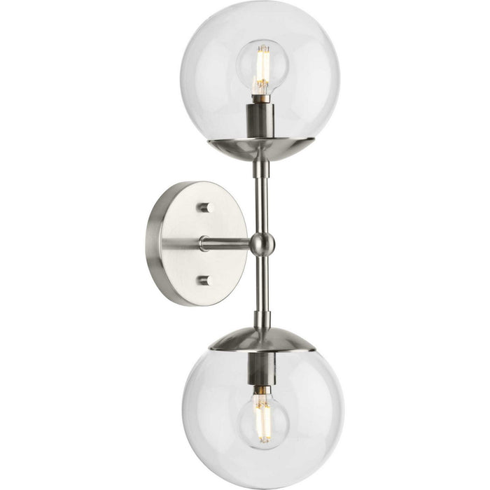 Progress Lighting P710114-009 Two Light Wall Sconce, Brushed Nickel