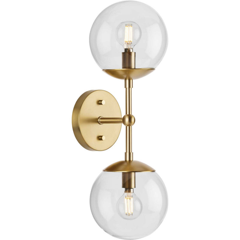 Progress Lighting P710114-109 Two Light Wall Sconce, Brushed Bronze