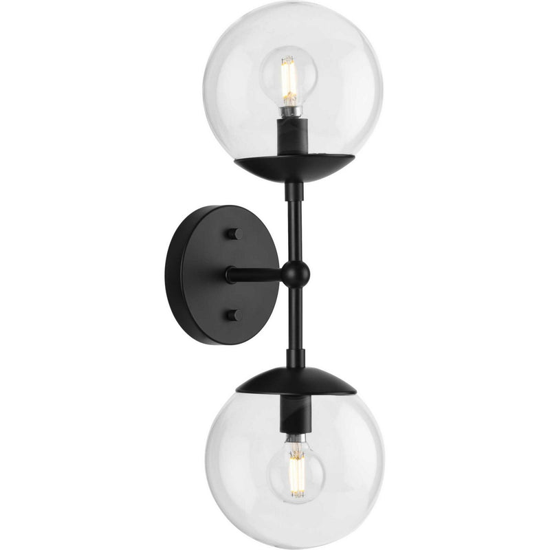 Progress Lighting P710114-31M Two Light Wall Sconce, Matte Black