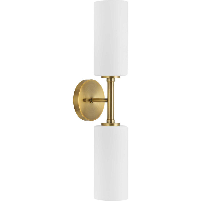 Progress Lighting P710116-163 Two Light Wall Bracket, Vintage Brass