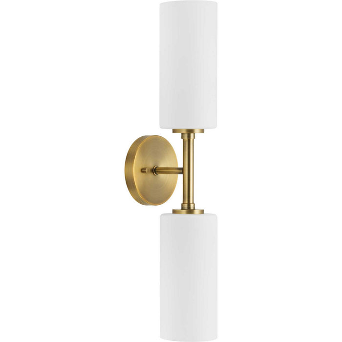 Progress Lighting P710116-163 Two Light Wall Bracket, Vintage Brass