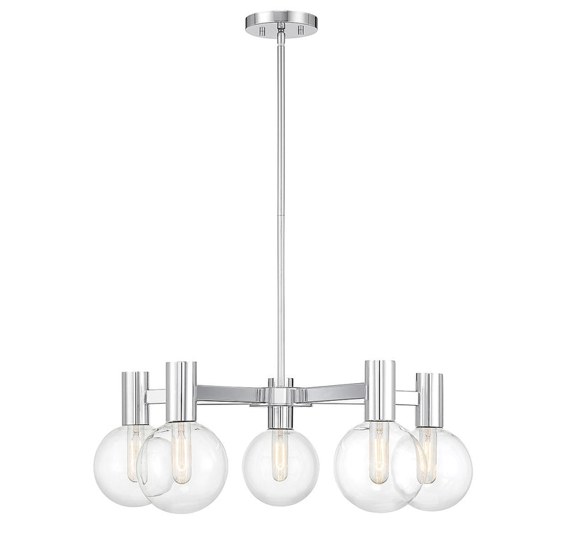Savoy House 1-3073-5-11 Five Light Chandelier, Chrome