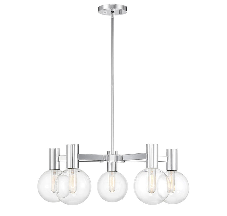 Savoy House 1-3073-5-11 Five Light Chandelier, Chrome