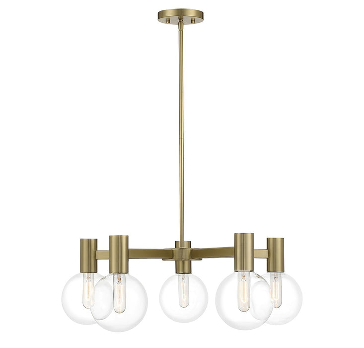Savoy House 1-3073-5-322 Five Light Chandelier, Warm Brass