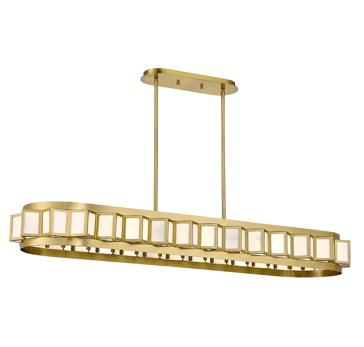 Savoy House 1-3165-8-322 Eight Light Linear Chandelier, Warm Brass