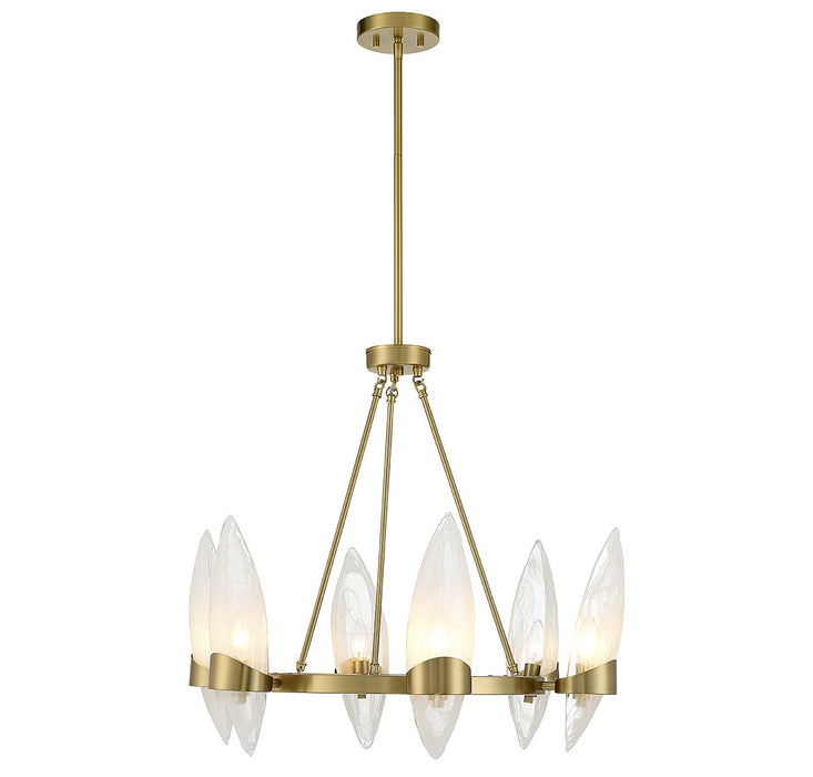 Savoy House 1-5500-6-322 Six Light Chandelier, Warm Brass