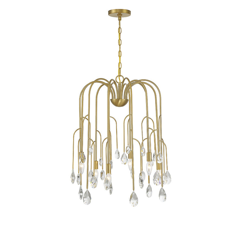 Savoy House 1-6686-6-127 Six Light Chandelier, Noble Brass
