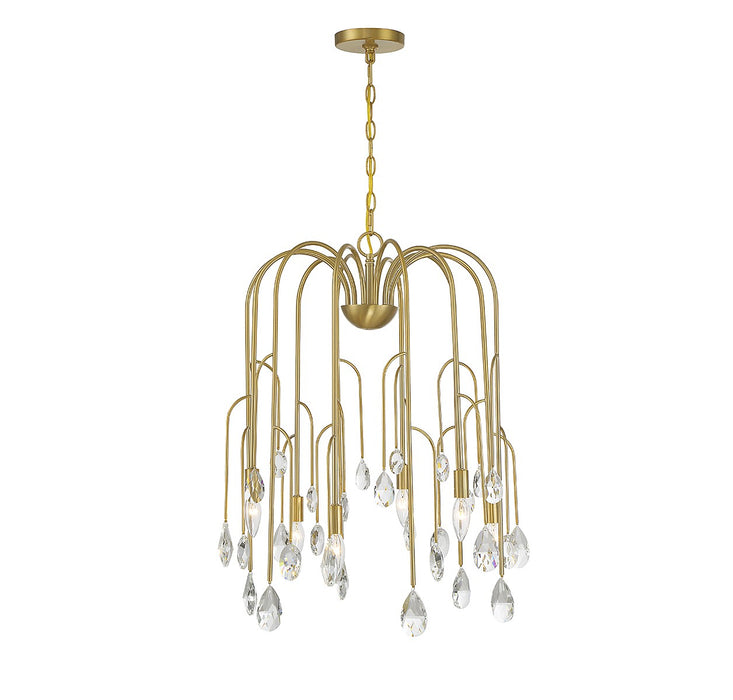 Savoy House 1-6686-6-127 Six Light Chandelier, Noble Brass