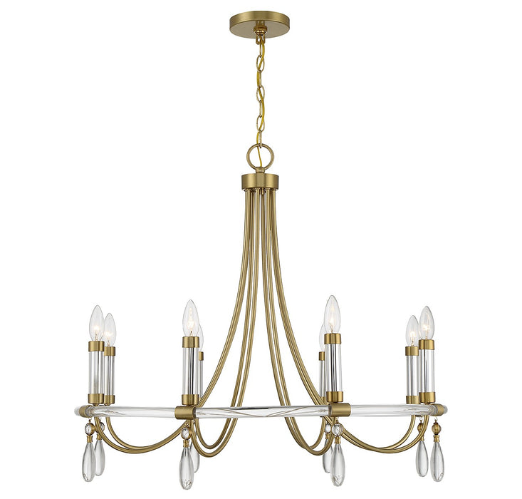 Savoy House 1-7718-8-195 Eight Light Chandelier, Warm Brass and Chrome