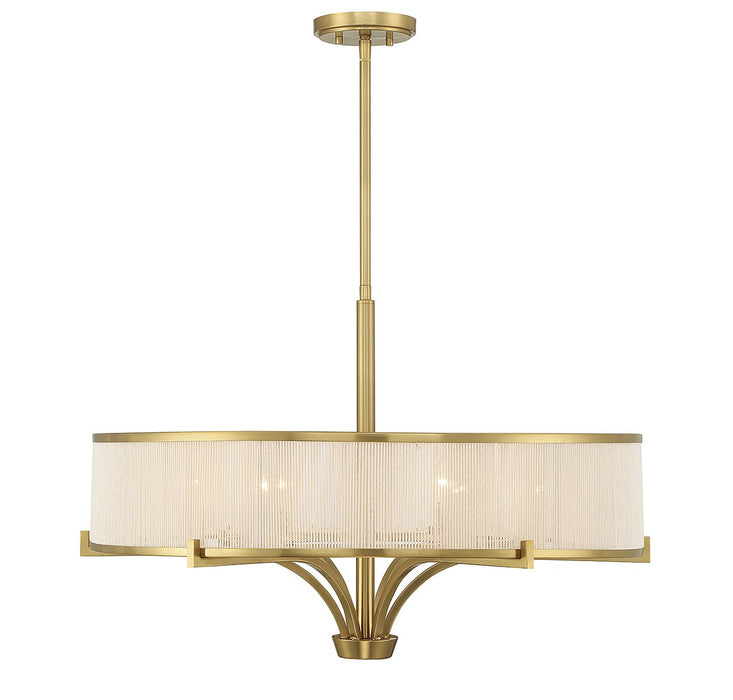 Savoy House 1-7752-6-322 Six Light Chandelier, Warm Brass