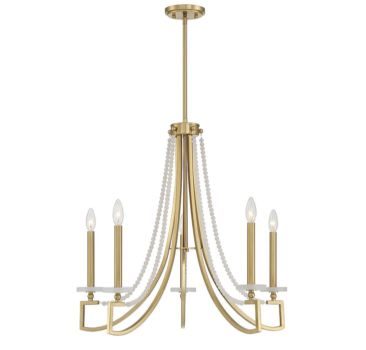Savoy House 1-8803-5-322 Five Light Chandelier, Warm Brass