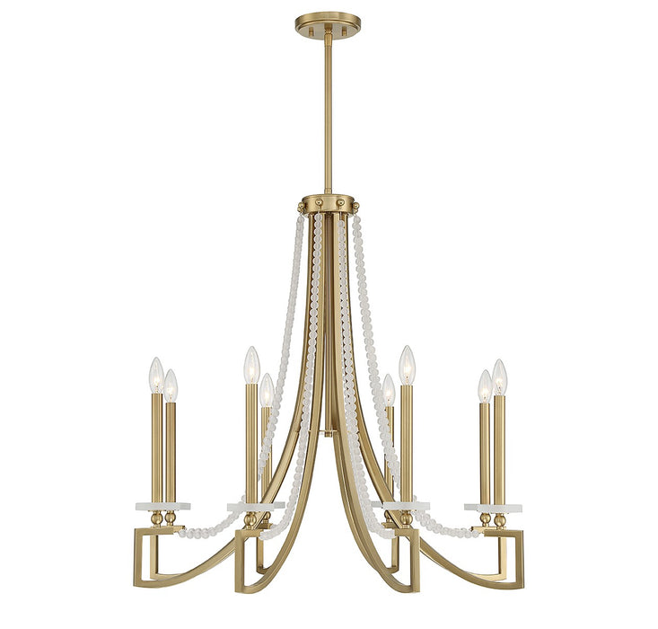 Savoy House 1-8804-8-322 Eight Light Chandelier, Warm Brass