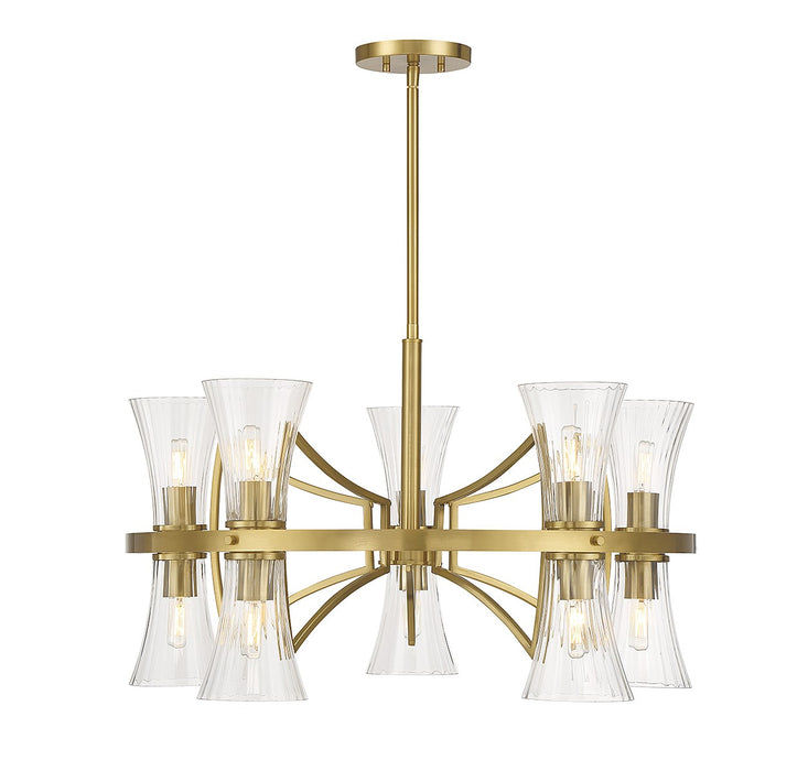 Savoy House 1-9704-10-322 Ten Light Chandelier, Warm Brass