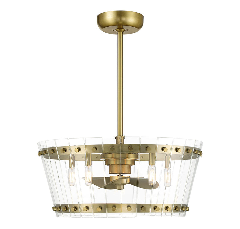 Savoy House 24-FD-8853-322 LED Fan D'Lier, Warm Brass