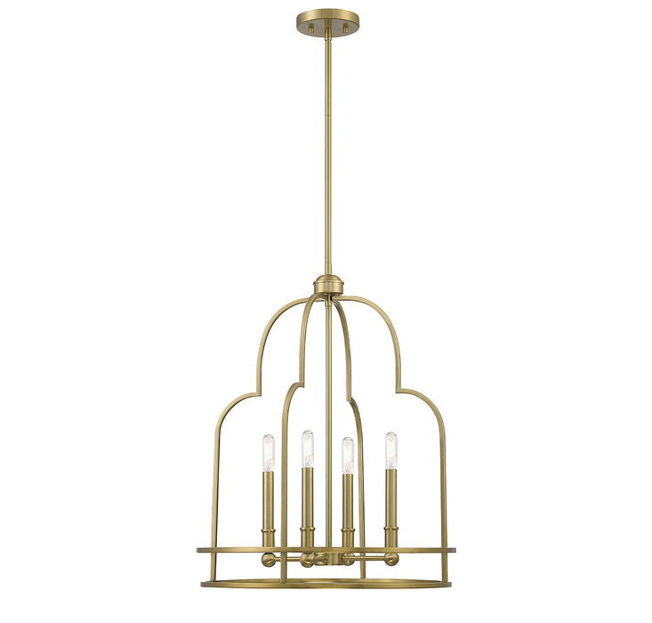 Savoy House 3-6612-4-322 Four Light Pendant, Warm Brass