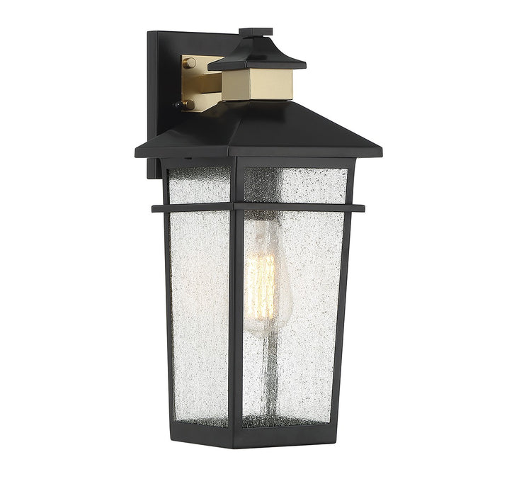 Savoy House 5-719-143 One Light Outdoor Wall Lantern, Matte Black with Warm Brass