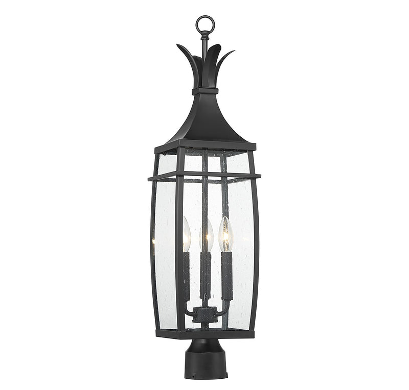 Savoy House 5-769-BK Three Light Outdoor Post Lantern, Matte Black