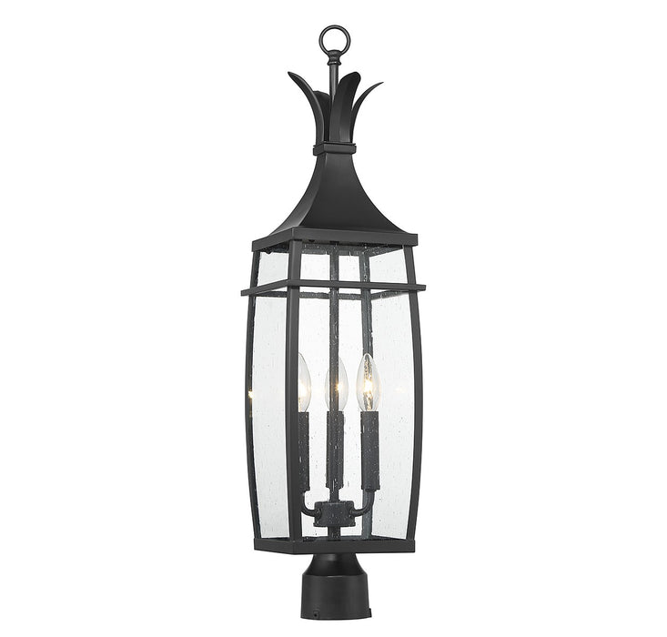 Savoy House 5-769-BK Three Light Outdoor Post Lantern, Matte Black